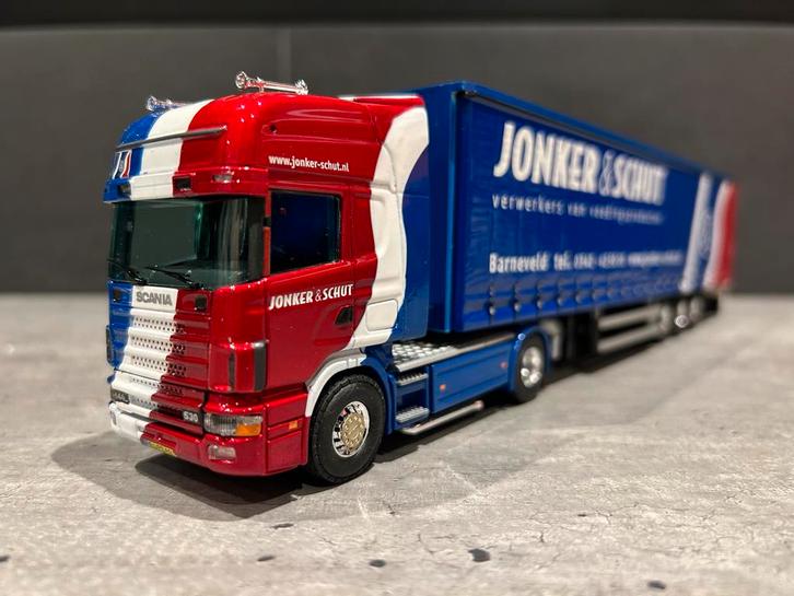 Tekno Scania Jonker&Schut uit Barneveld, Hobby en Vrije tijd, Modelauto's | 1:50, Nieuw, Bus of Vrachtwagen, Tekno, Ophalen of Verzenden