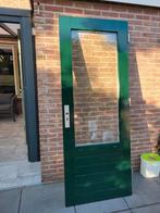 Hardhouten buitendeur, Doe-het-zelf en Verbouw, Ophalen, 80 tot 100 cm, 200 tot 215 cm, Glas