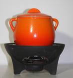 intage Le Creuset fondue stel compleet, Huis en Inrichting, Keuken | Potten en Pannen, Ophalen of Verzenden, Zo goed als nieuw