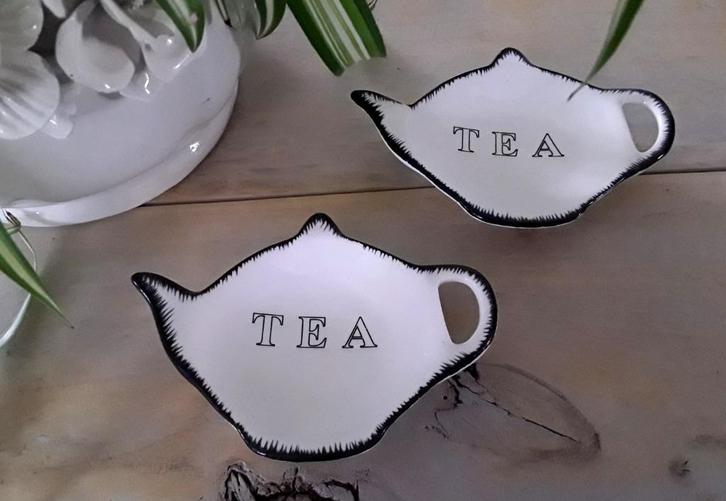 Thee tipje - thee tip - theetipje - schaaltje voor theezakje, Huis en Inrichting, Keuken | Servies, Gebruikt, Overige typen, Overige stijlen