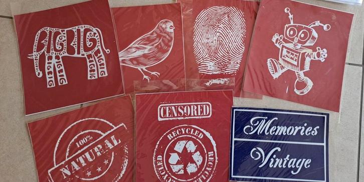Diverse screen stencils (zelfklevend), Hobby en Vrije tijd, Knutselen, Nieuw, Materiaal, Ophalen of Verzenden