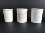 Set van 3 antieke beige zalfpotten van Société Céramique, Ophalen of Verzenden
