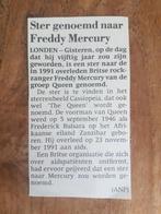Ster genoemd naar Freddy Mercury van Queen (krant 1996), Ophalen of Verzenden, 1980 tot heden, Knipsel(s)