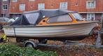 Askeladden 17 ft visboot met Honda 15 pk bb motor + trailer, Ophalen, 10 tot 30 pk, Gebruikt, 3 tot 6 meter