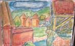H.Bekman 1941 boerderij in limburg NHS Acrylverf (karton), Ophalen of Verzenden