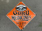 EMAILLE reclame BORD : GURU medicines, Ophalen of Verzenden, Zo goed als nieuw, Reclamebord