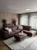 Henders & Hazel hoekbank micro leder met hocker, Huis en Inrichting, Ophalen, Zo goed als nieuw, Vierpersoons of meer