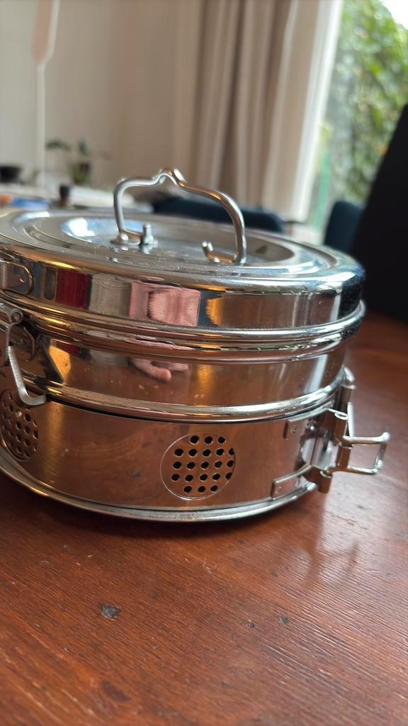 Metalen Kampeertrommel - Ø 17 cm, Huis en Inrichting, Keuken | Keukenbenodigdheden, Gebruikt, Ophalen of Verzenden