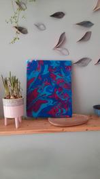 Blauw, roze abstract schilderij, Antiek en Kunst, Ophalen of Verzenden