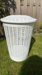 Wasmand met deksel - wit - rond, Ophalen of Verzenden, Gebruikt, Wit, Overige typen