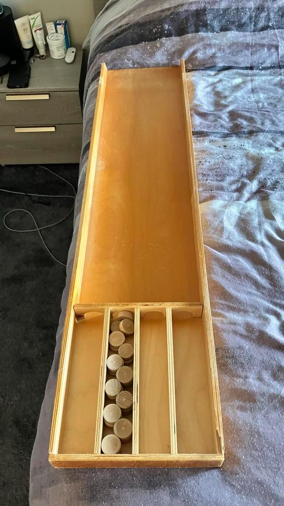 Oude Sjoelbak - Traditioneel Houten Bordspel, Hobby en Vrije tijd, Gezelschapsspellen | Bordspellen, Gebruikt, Een of twee spelers