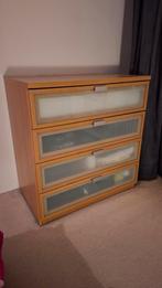 Malm ladekast met 4 lades, Huis en Inrichting, Kasten | Ladekasten, Ophalen, Glas, 50 tot 100 cm, Zo goed als nieuw