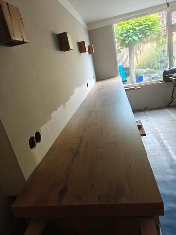 Dik robuust aanrechtblad 380 x 60 x 6 cm beschikbaar voor biedingen