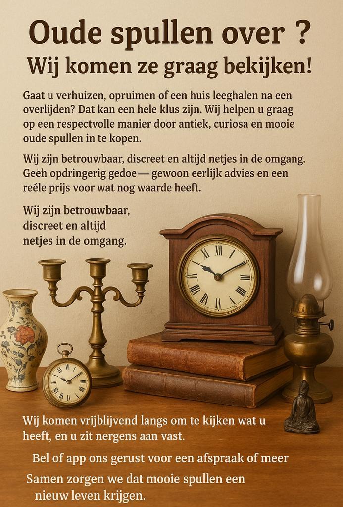 Oude spullen over? Inkoop/verkoop in de buurt., Antiek en Kunst, Antiek | Overige Antiek, Ophalen of Verzenden