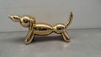 Gouden balloon dog tekkel 26 cm aardewerk nieuw in doos, Antiek en Kunst, Kunst | Designobjecten, Ophalen of Verzenden