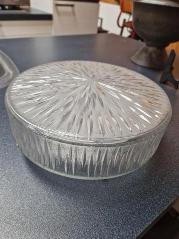 Mid century glazen plafonnière plafondlamp  beschikbaar voor biedingen