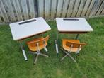 2x Vintage schooltafel met stoel, Ophalen