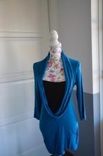 blauwe tuniek met zwarte top eronder lange mouw maat L, Blauw, Maat 42/44 (L), Ophalen of Verzenden, Zo goed als nieuw