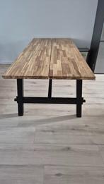 IKEA SKOGSTA Dining table, acacia/black, 235x100 cm, Huis en Inrichting, Ophalen, 100 tot 150 cm, 200 cm of meer, Zo goed als nieuw