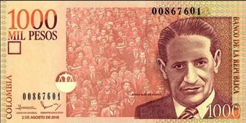 Colombia 1000 Pesos Jorge Eliecer Gaitan Agala 2016 UNC beschikbaar voor biedingen