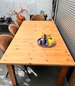 Grote massief houten uitschuifbare tafel, zeker 10 personen, Huis en Inrichting, Tafels | Eettafels, Ophalen, Gebruikt, Stoer