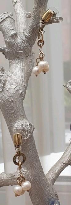 Daco Milano prachtige oorbellen met parels en zijde, Sieraden, Tassen en Uiterlijk, Oorbellen, Zo goed als nieuw, Zilver, Goud