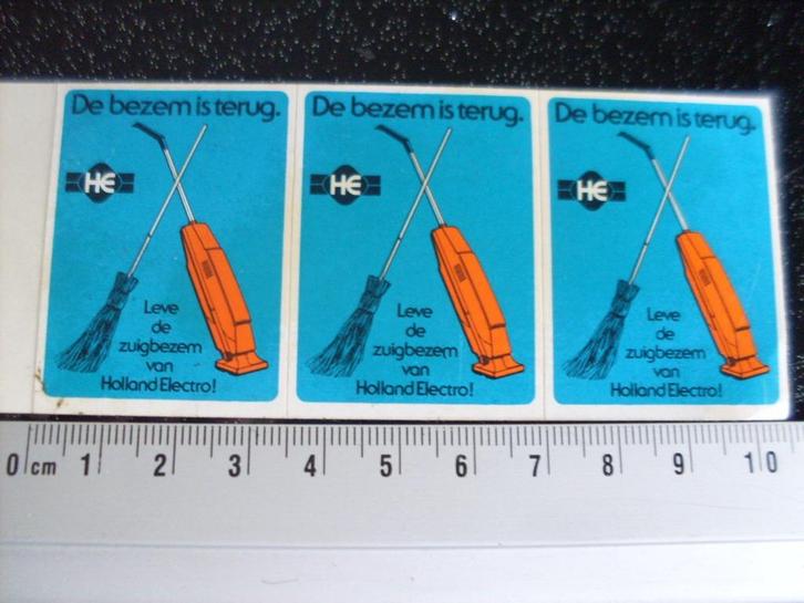 3x sticker leve de zuigbezem van holland electro stofzuiger, Verzamelen, Stickers, Zo goed als nieuw, Merk, Verzenden
