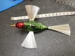 Nostalgie viegende kerstvogel groen roodkopje, Antiek en Kunst, Ophalen of Verzenden
