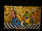 Schilderij jazzband, Ophalen