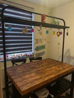 Kitchen island (Ikea: Vadholma), black/oak, 126x79x90cm, Ophalen, 75 cm of meer, 50 tot 100 cm, Zo goed als nieuw