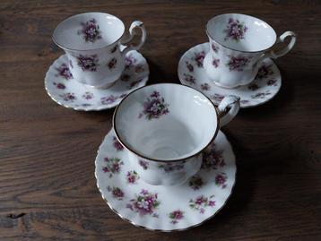 Royal albert 3x kop en schotel Sweet Violets dames beschikbaar voor biedingen
