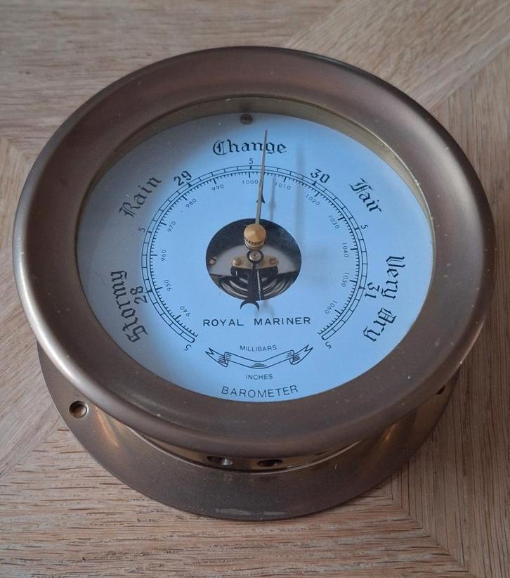 Nautische barometer "Royal Mariner", Verzamelen, Scheepvaart, Zo goed als nieuw, Overige typen, Motorboot, Ophalen of Verzenden
