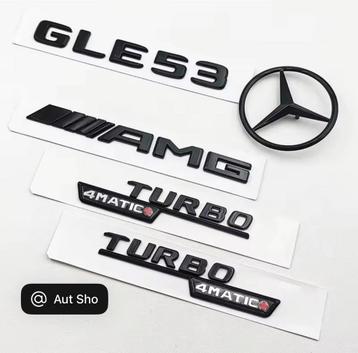 Mercedes GLE 53 AMG Embleem SET Zwart | BITURBO 4MATIC+ beschikbaar voor biedingen