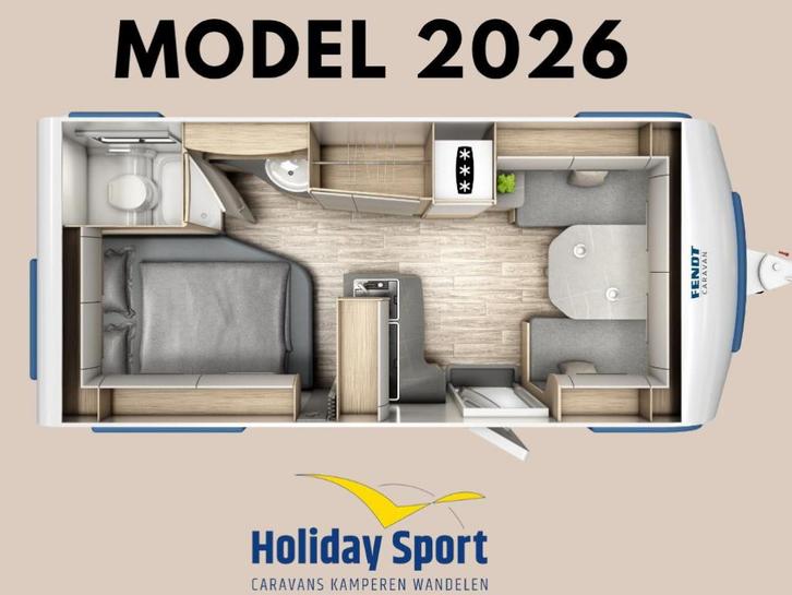 Fendt Bianco Activ 495 SFE Model 2026, Caravans en Kamperen, Caravans, Bedrijf, tot en met 4, 1250 - 1500 kg, Treinzit, Fendt