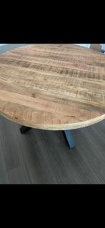 Eettafel mango hout 120cm, 100 tot 150 cm, Rond, Ophalen of Verzenden, Zo goed als nieuw