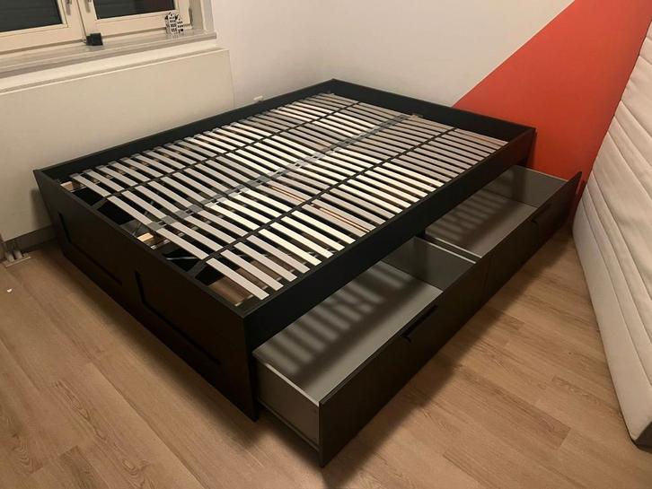 IKEA Brimnes Bedframe 140 x200 met Opbergruimte - Gebruikt, Huis en Inrichting, Slaapkamer | Bedden, Gebruikt, Tweepersoons, Overige maten