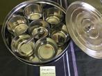 XXL RVS specerijen voorraden bak. Nieuw. Diam 25,5 cm. H 7,5, Overige materialen, Overige typen, Nieuw, Ophalen of Verzenden