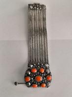 Zeer fraaie zilveren armband met bloedkoraal, Antiek en Kunst, Ophalen of Verzenden, Zilver