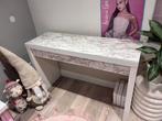 Bureau/ kaptafel met marmerlook blad IKEA, Ophalen of Verzenden, Zo goed als nieuw, Bureau