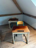 Oude klassieke schoolbankjes, Kinderen en Baby's, Kinderkamer | Tafels en Stoelen, Ophalen, Gebruikt, Tafel(s) en Stoel(en)