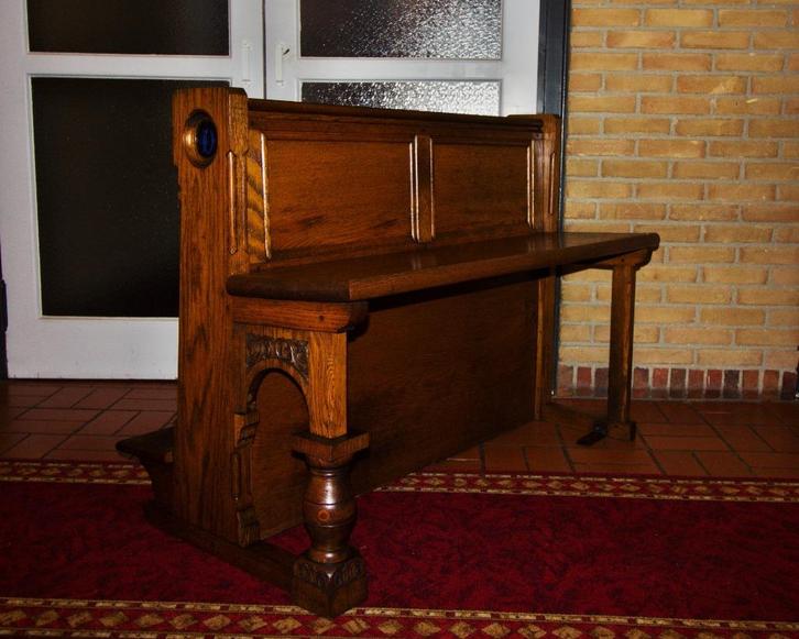 Antieke eiken kerkbank, Antiek en Kunst, Antiek | Meubels | Stoelen en Banken, Ophalen