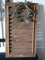 Houten louvre luikje ,landelijk rek,sober stoer brocante, Ophalen of Verzenden
