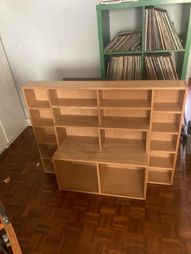 Handgemaakte platen/CD kast, Huis en Inrichting, Kasten | Boekenkasten, Gebruikt, 100 tot 150 cm, Minder dan 100 cm, 25 tot 50 cm