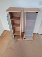 2 Kleine kastjes met glazen deuren, Huis en Inrichting, Kasten | Boekenkasten, Ophalen, Minder dan 50 cm, Glas, Minder dan 100 cm