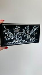 Chinese vintage zwarte lakdoos / sieradenkistje parelmoer, Ophalen of Verzenden