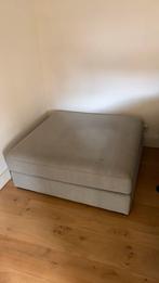 Hocker lichtgrijs met wit dienblad, Huis en Inrichting, Woonaccessoires | Dienbladen, Ophalen, Gebruikt, Vierkant