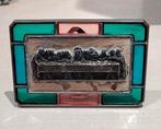 Vintage Laatste Avondmaal Glas-in-lood Plaquette Italy, Antiek en Kunst, Antiek | Religie, Verzenden