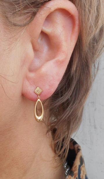 14 karaat gouden fantasie oorbellen nr.474 beschikbaar voor biedingen