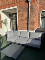 Antraciet set met grijze kussens, Ophalen, 4 zitplaatsen, Gebruikt, Hocker