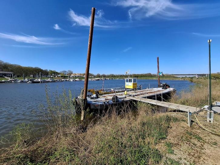 Dekschuit met CVO en spudpalen, Watersport en Boten, Beroepsscheepvaart, Gebruikt, Ponton, 10 tot 25 meter, Overige brandstoffen